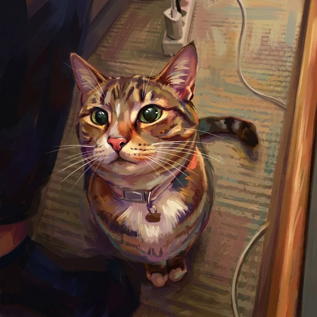 Digital Illustration — Studio Cat subject