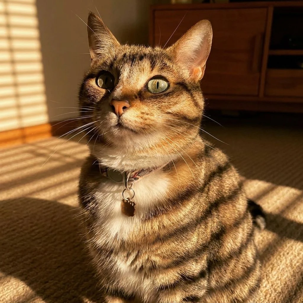 Golden Shadows — Studio Cat subject