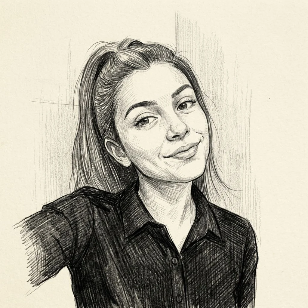 Hand-Drawn Sketch — Studio Girl subject