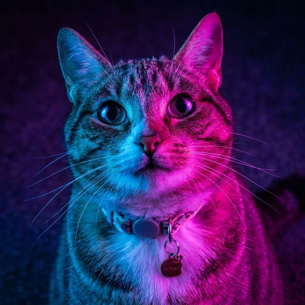 Neon Dual-Tone — Studio Cat subject