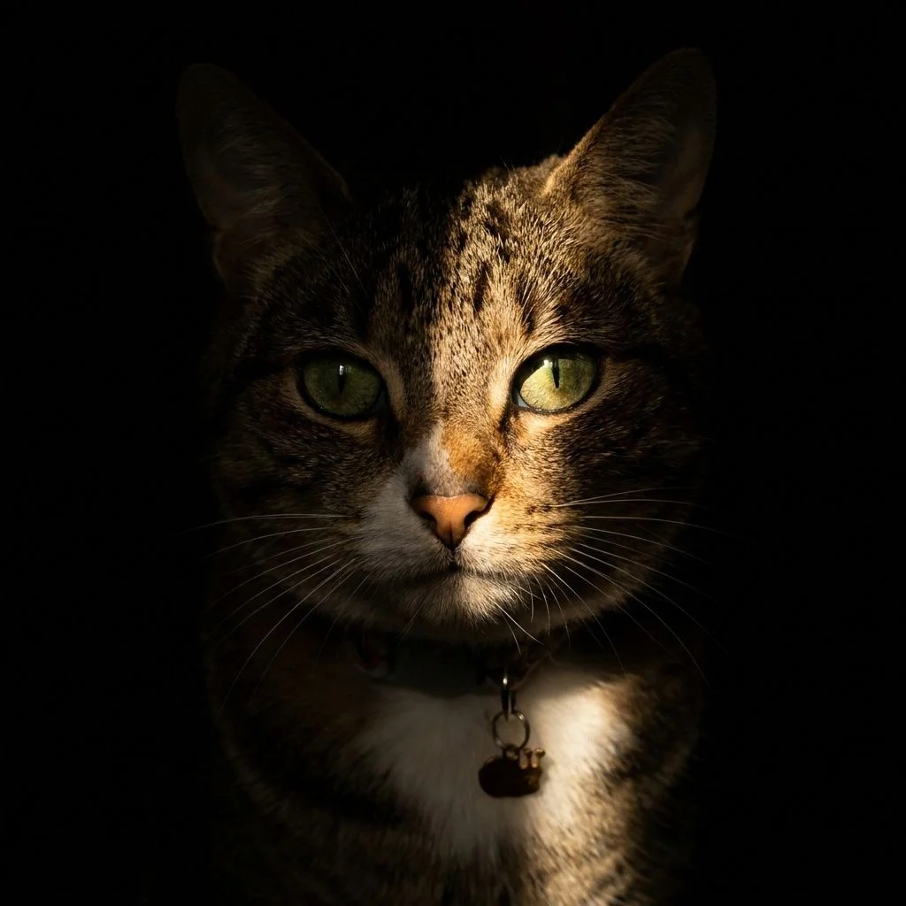 Slit Shadow — Studio Cat subject